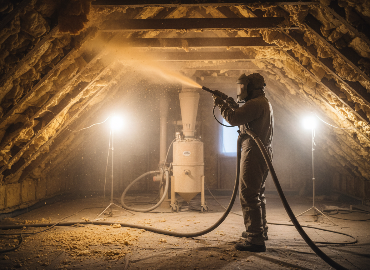 Sand Blasting Spray Foam Insulation Removal in Yeovil, Somerset